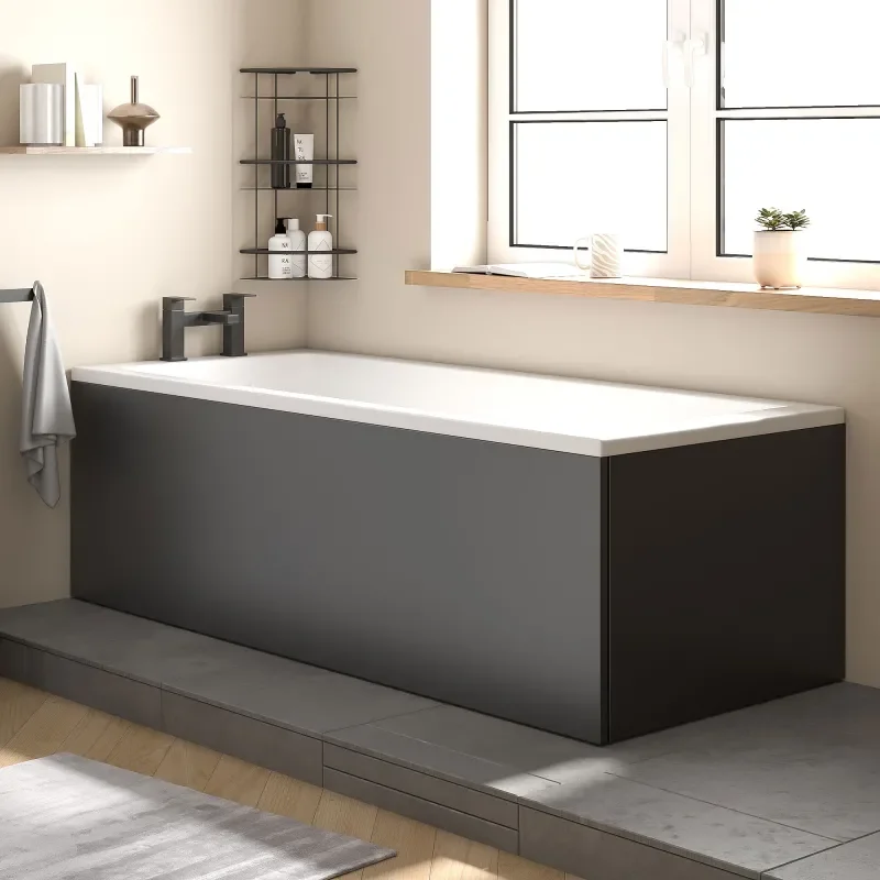 jasmine bath end panel 800 matt black