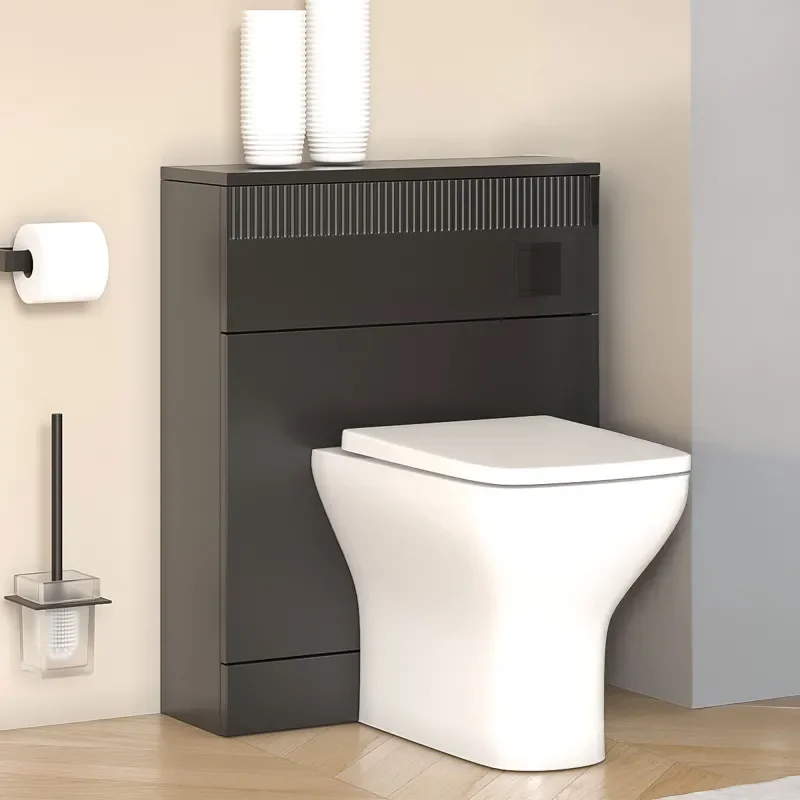 jasmine black 1000mm vanity unit with black handles, btw toilet unit and 1700 & 1800mm bath