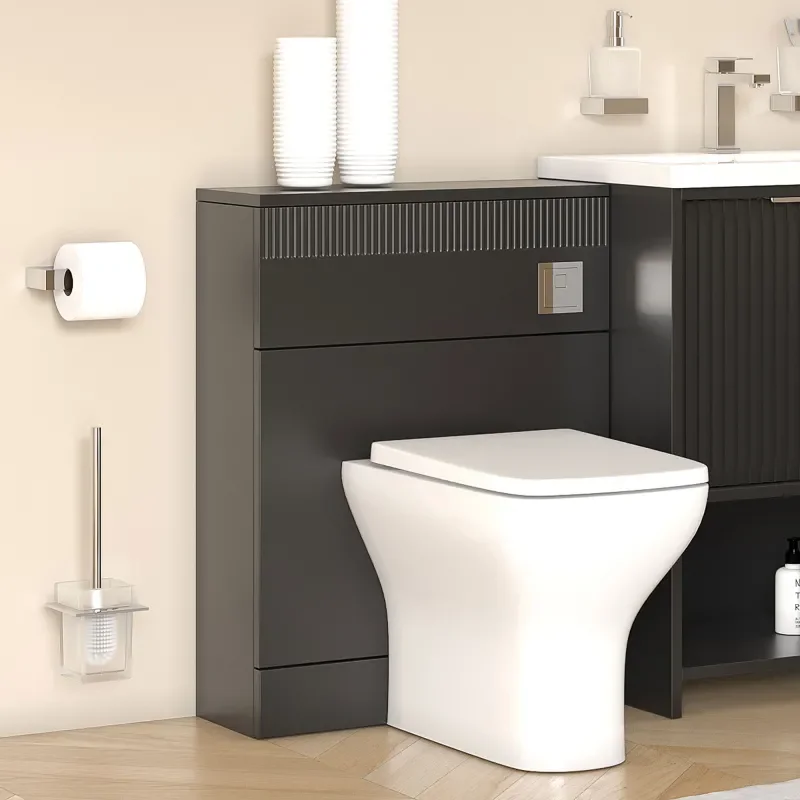 jasmine recessed shower suite with black 1000mm vanity unit wc toilet unit chrome