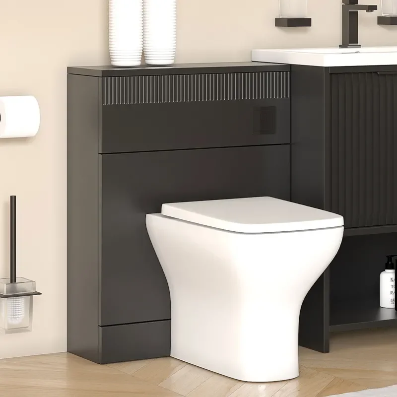 jasmine recessed shower suite with black 1000mm vanity unit wc toilet unit black