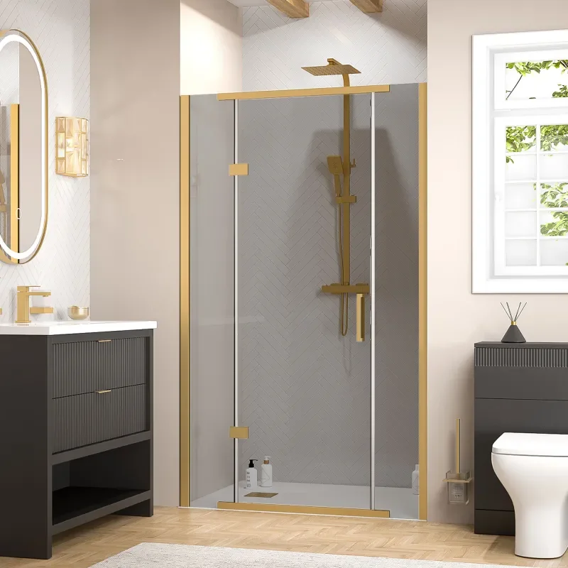 jasmine recessed shower suite with black 1000mm vanity unit wc toilet unit gold