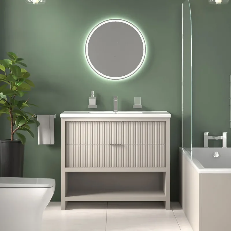 jasmine recessed shower suite with cashmere 1000mm vanity unit wc toilet unit chrome