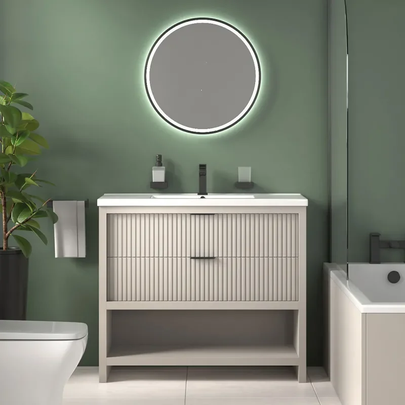 jasmine recessed shower suite with cashmere 1000mm vanity unit wc toilet unit black