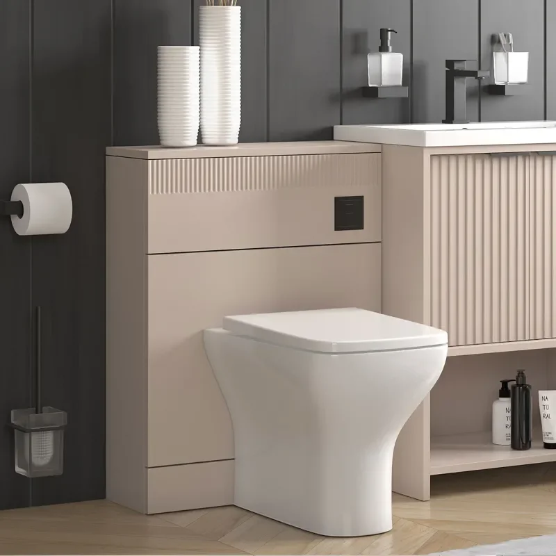 jasmine recessed shower suite with cashmere 1000mm vanity unit wc toilet unit black