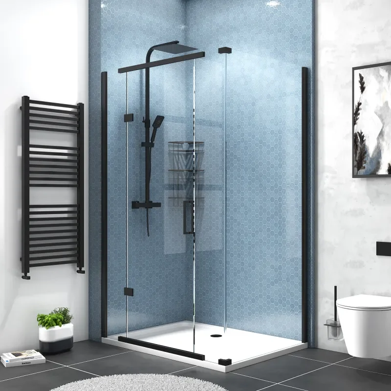 jasmine corner shower suite with black 1000mm vanity unit wc toilet unit black
