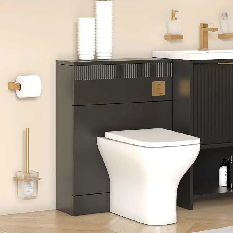 jasmine corner shower suite with black 1000mm vanity unit wc toilet unit gold