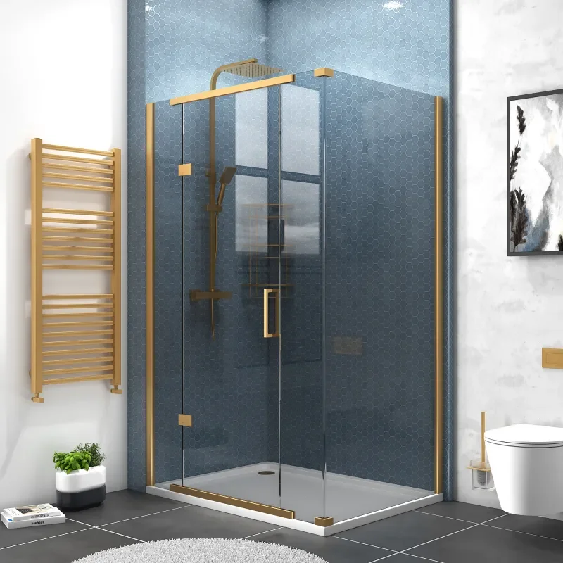 jasmine corner shower suite with cashmere 1000mm vanity unit wc toilet unit gold
