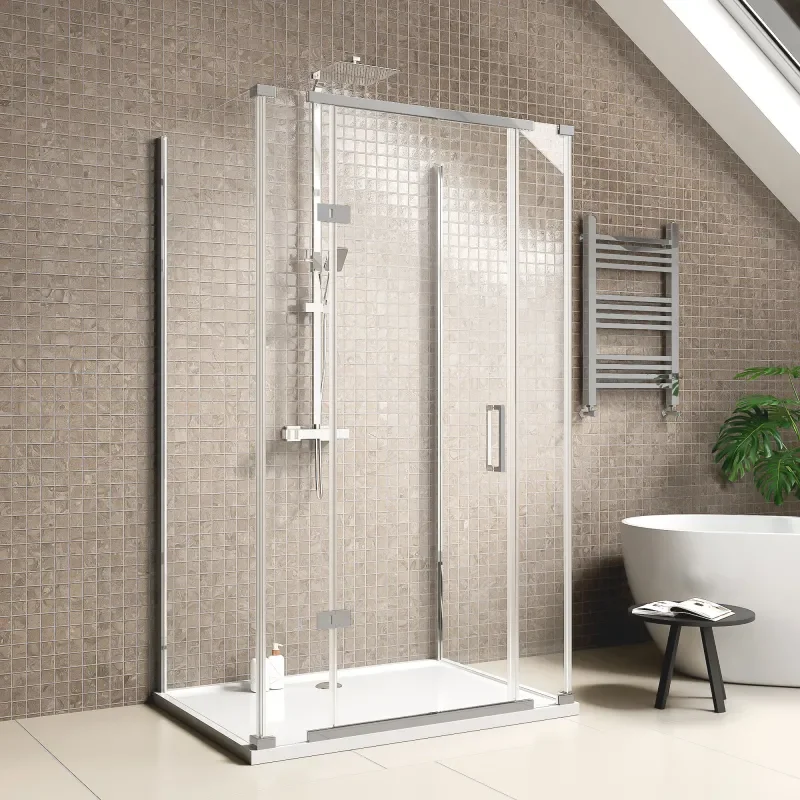 jasmine 3 sided shower suite with black 1000mm vanity unit wc toilet unit chrome
