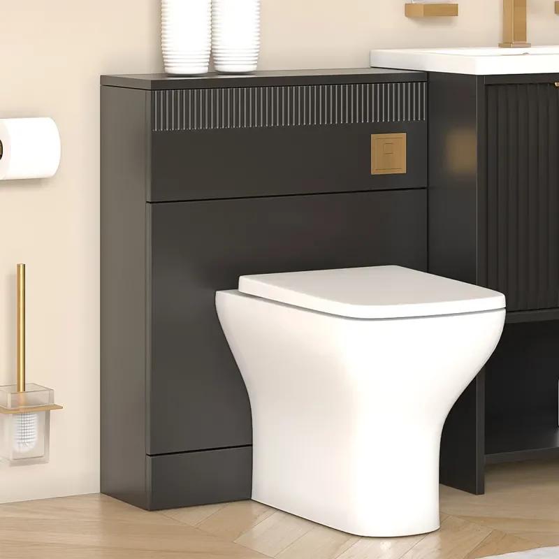 jasmine 3 sided shower suite with black 1000mm vanity unit wc toilet unit gold