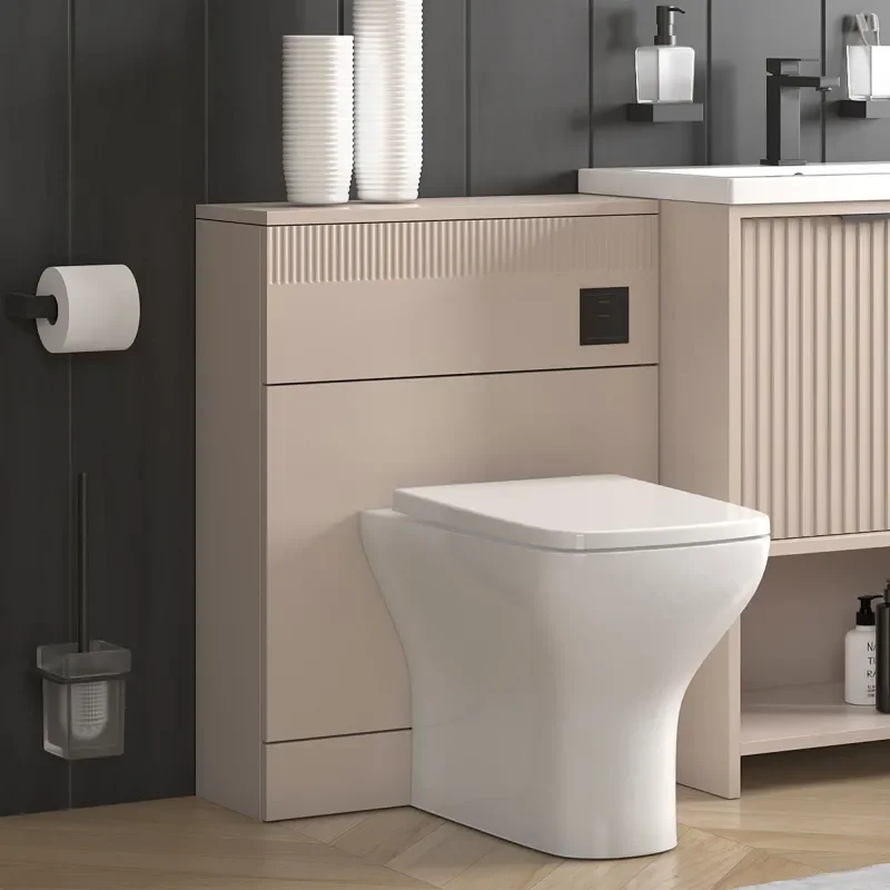 jasmine 3 sided shower suite with cashmere 1000mm vanity unit wc toilet unit black