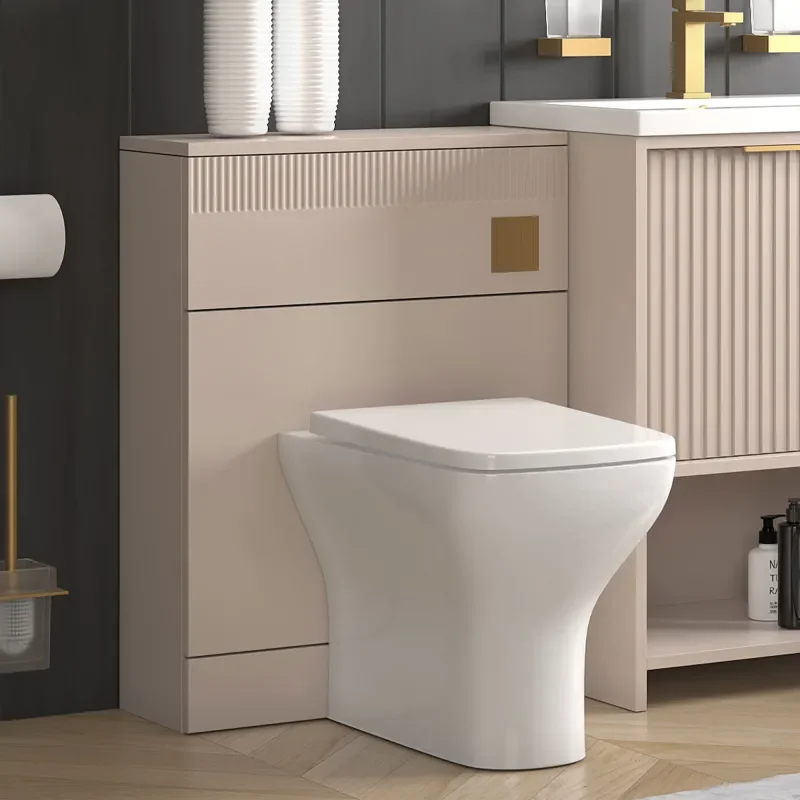 jasmine 3 sided shower suite with cashmere 1000mm vanity unit wc toilet unit gold