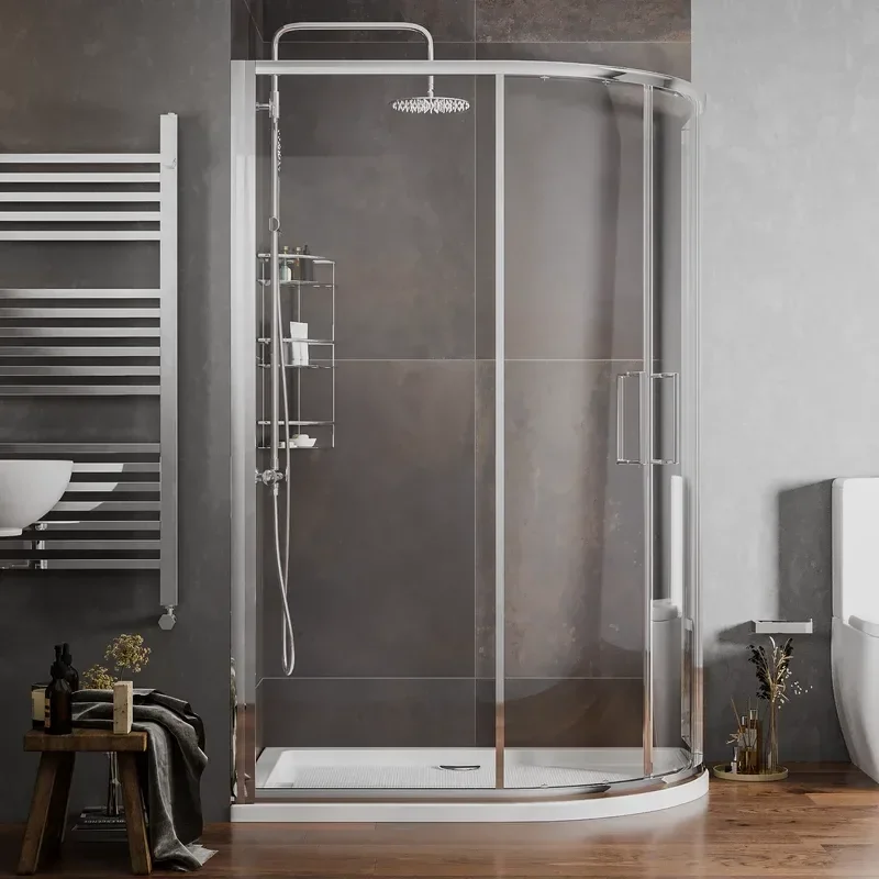 radiant reduced height 1200 x 900 offset quadrant shower enclosure chrome