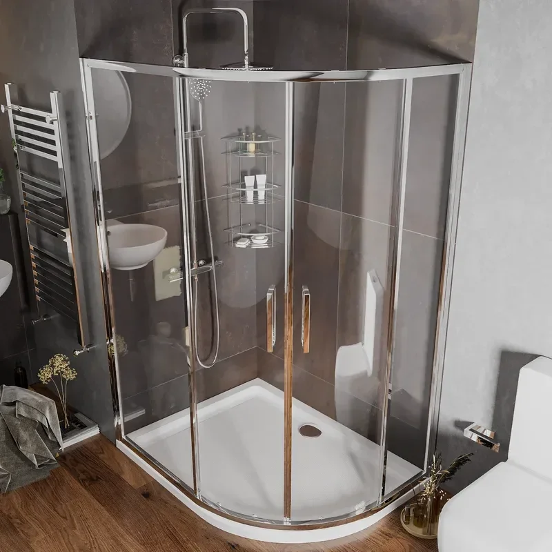 radiant reduced height 1200 x 900 offset quadrant shower enclosure chrome
