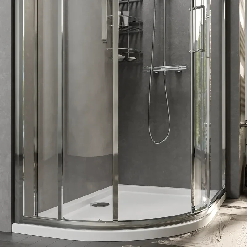 radiant standard height 1200 x 800 offset quadrant shower enclosure chrome