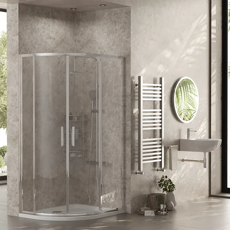 radiant standard height 1000 x 800 offset quadrant shower enclosure chrome