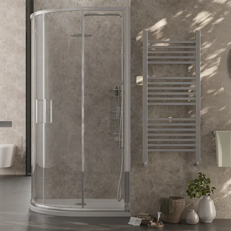 radiant standard height 1000 x 800 offset quadrant shower enclosure chrome