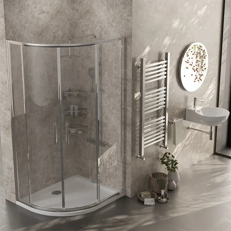 radiant standard height 1000 x 800 offset quadrant shower enclosure chrome