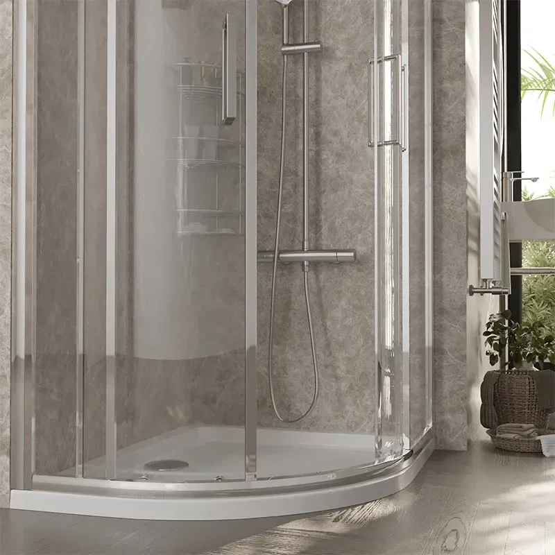 radiant standard height 1000 x 800 offset quadrant shower enclosure chrome