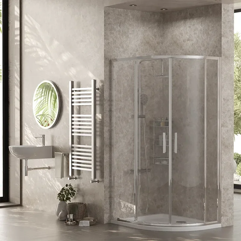 radiant standard height 1000 x 800 offset quadrant shower enclosure chrome