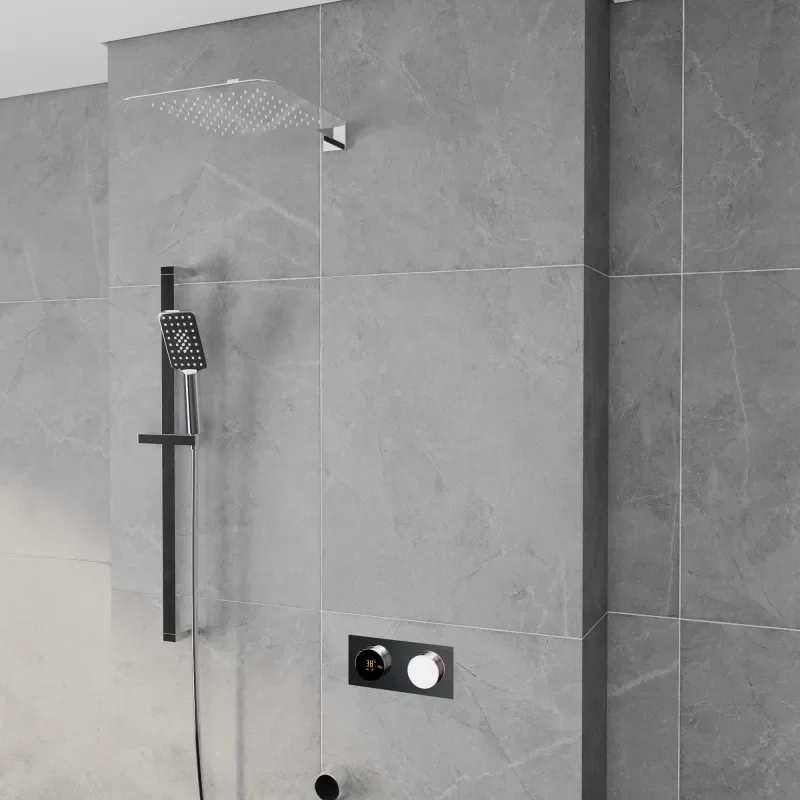 Cyber 2 Outlet Wall Shower Set Head Handset Slider