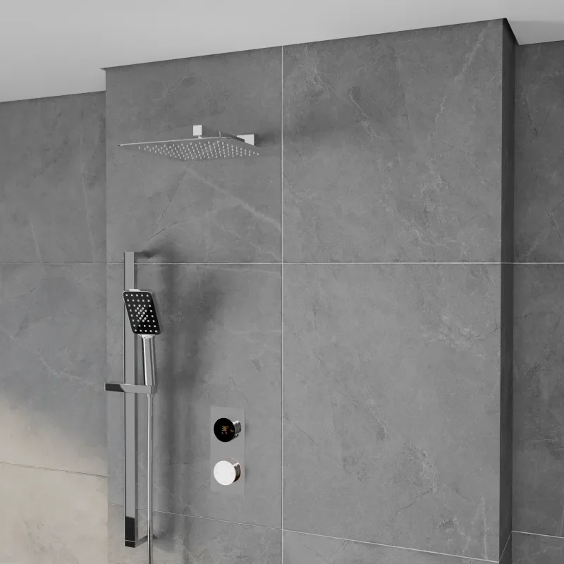 Cyber 2 Outlet Wall Shower Set Head Handset Slider