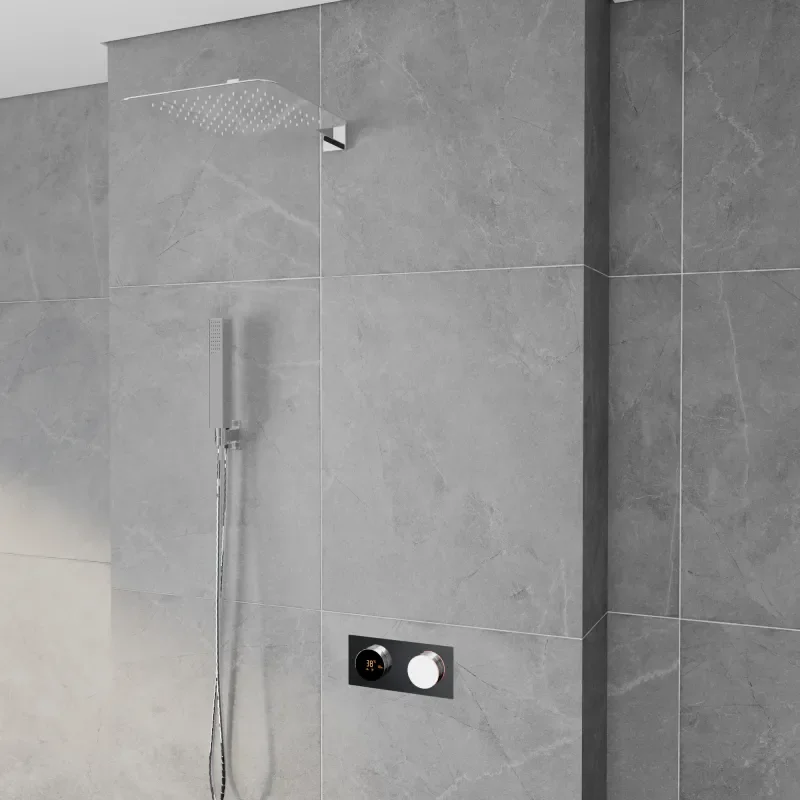 Cyber 2 Outlet Wall Shower Set Head Handset Bracket