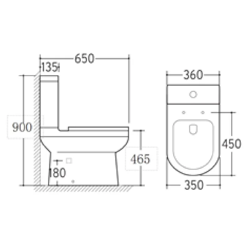 Charlie Close-coupled Comfort Height Open Back Toilet