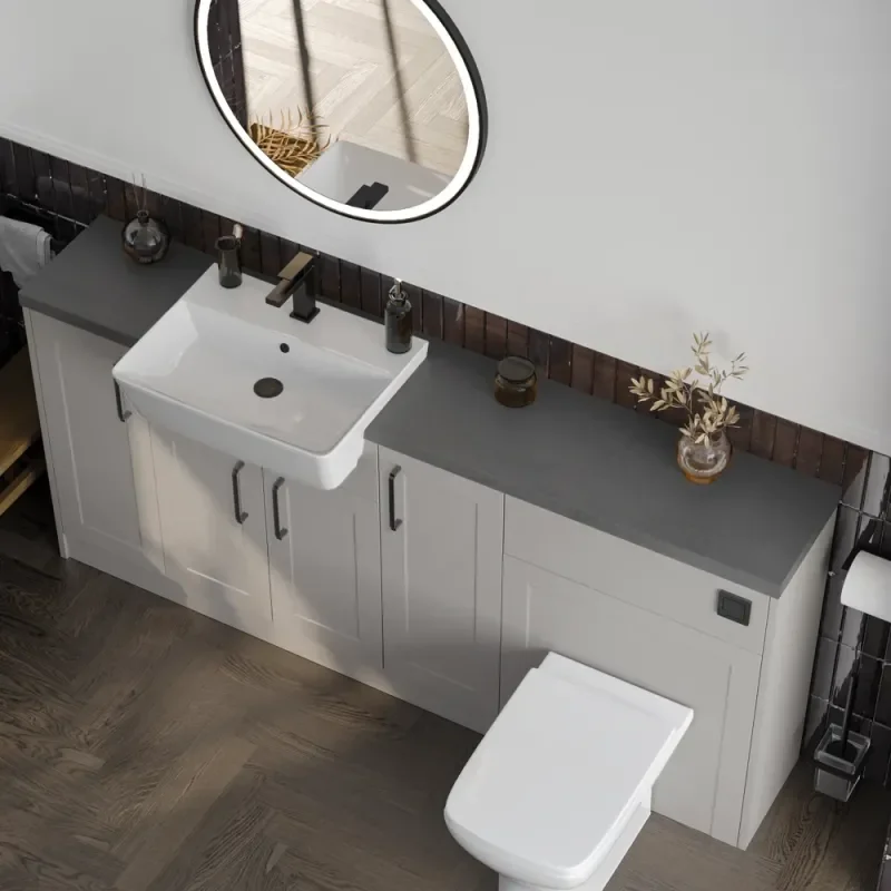 Product Image for Oliver 1800 Cashmere Shaker Fitted Furniture Combination Vanity Unit with Ceramic Basin 4