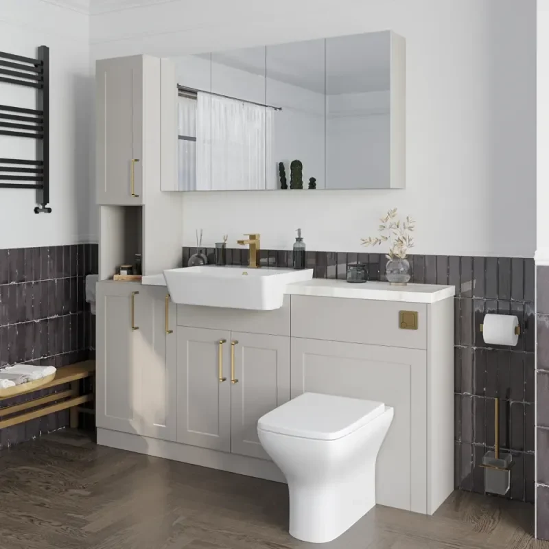 Oliver 1700 Cashmere Shaker Fitted Furniture with Tall Boy Oliver 1700 Cashmere Shaker Fitted Furniture with Tall Boy