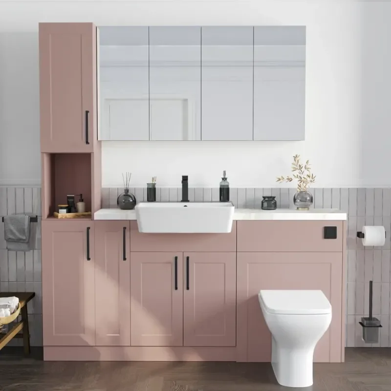 Oliver Pink 1700 Shaker Fitted Furniture with Tall Boy