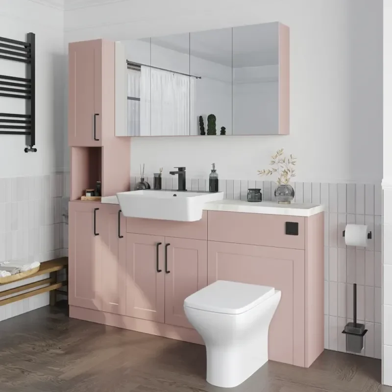 Oliver Pink 1700 Shaker Fitted Furniture with Tall Boy