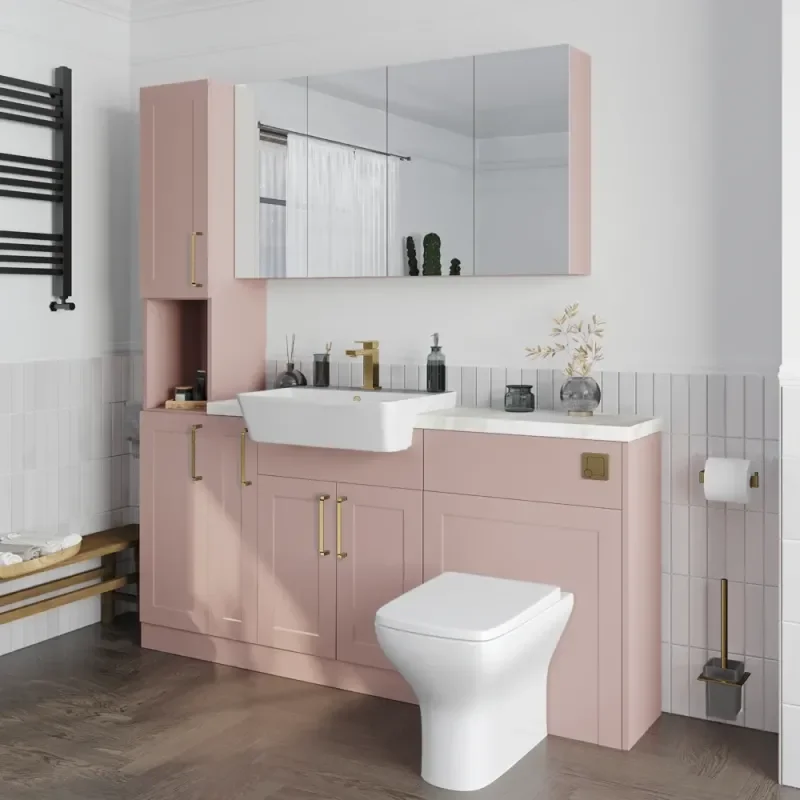Oliver Pink 1700 Shaker Fitted Furniture with Tall Boy