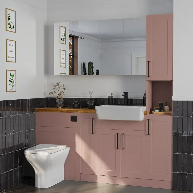 Oliver Pink 1700 Shaker Fitted Furniture with Tall Boy