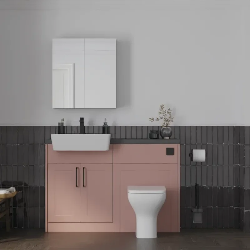 Main product image for the Oliver Pink 1200 Shaker Fitted Cloakroom Suite 1