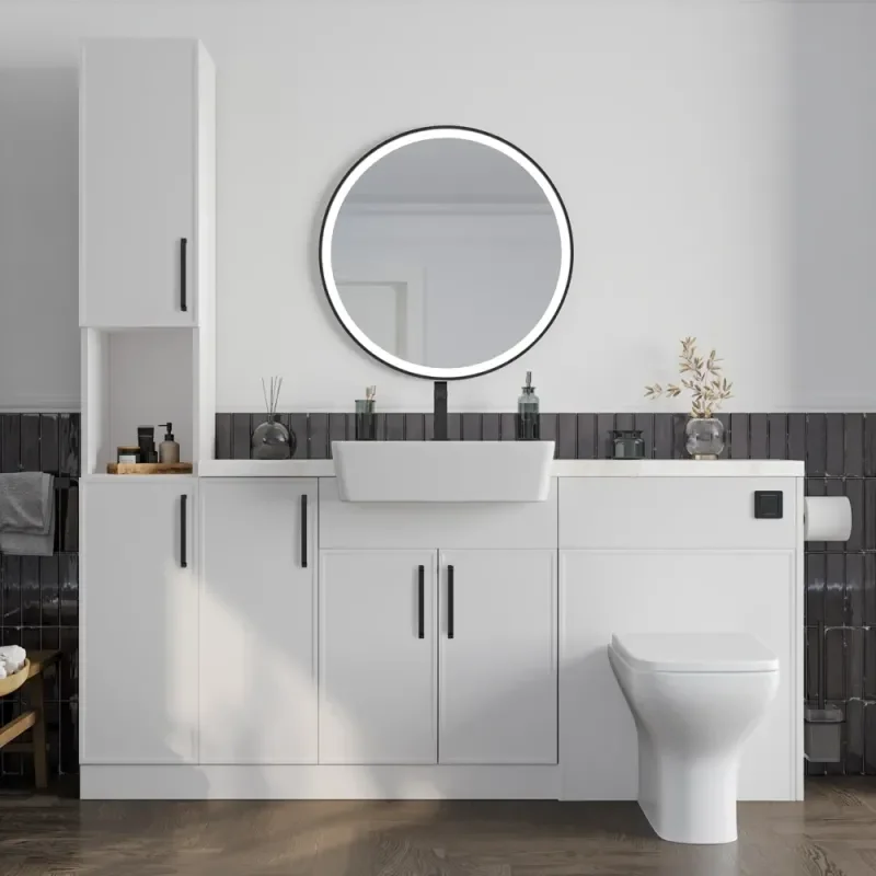 Product Image for Oliver 1600 White Shaker Fitted Furniture Combination Vanity Unit with Ceramic Basin 7