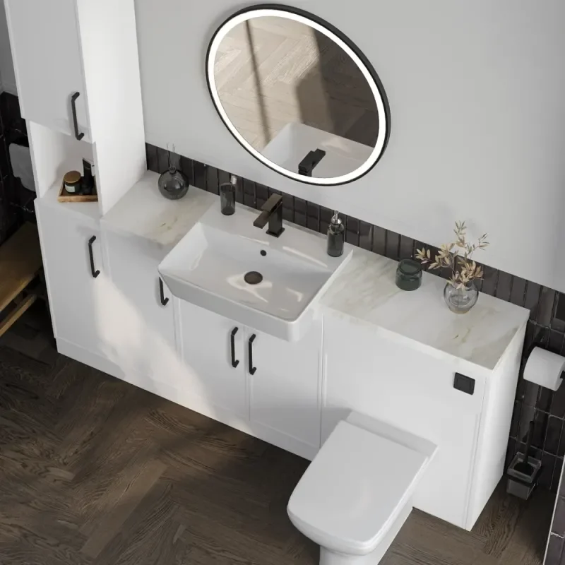 Product Image for Oliver 1600 White Shaker Fitted Furniture Combination Vanity Unit with Ceramic Basin 3
