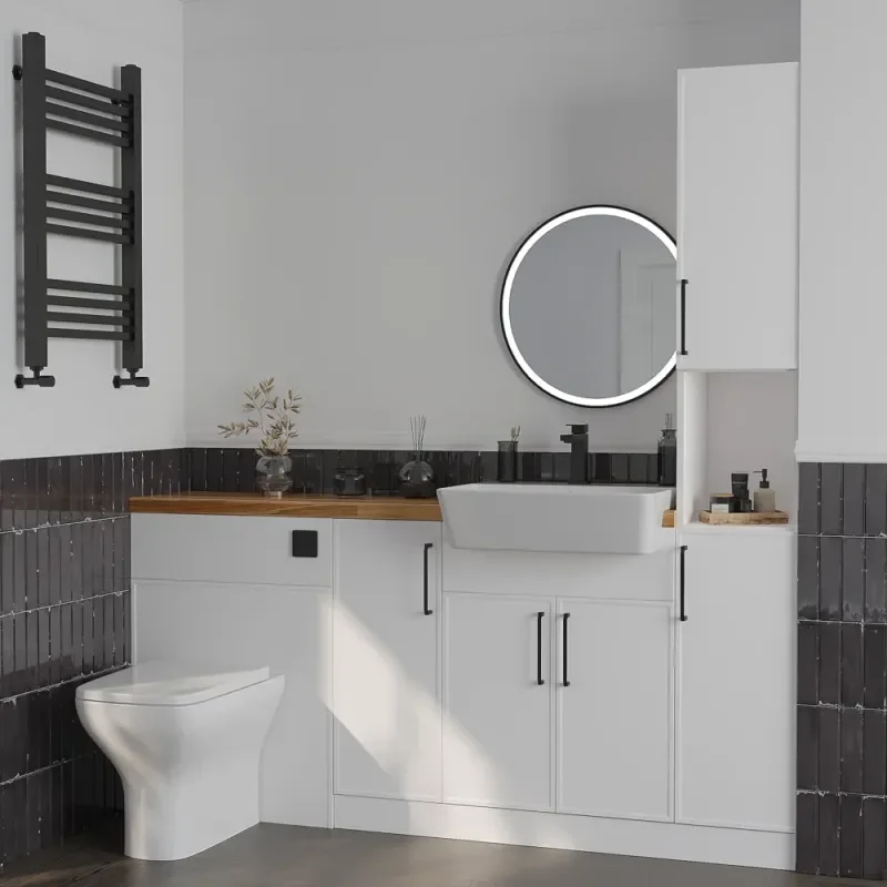 Product Image for Oliver 1600 White Shaker Fitted Furniture Combination Vanity Unit with Ceramic Basin 1