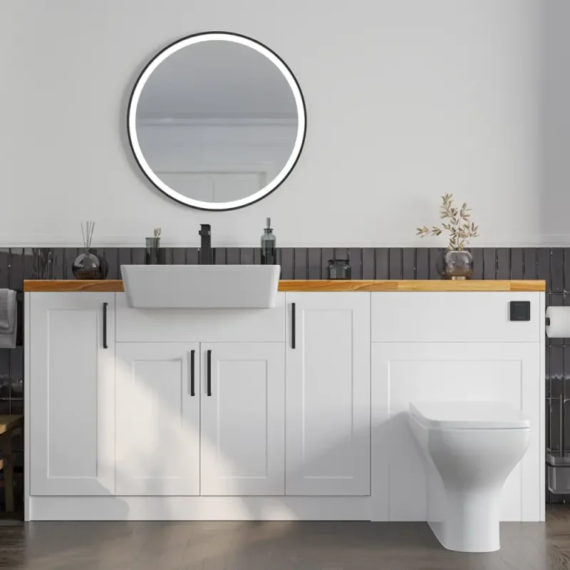 Product Image for Oliver 1800 White Shaker Fitted Furniture Combination Vanity Unit with Ceramic Basin 6
