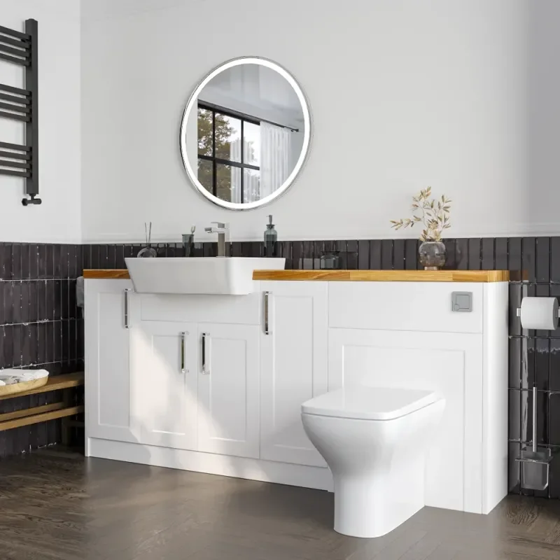 Product Image for Oliver 1800 White Shaker Fitted Furniture Combination Vanity Unit with Ceramic Basin 4