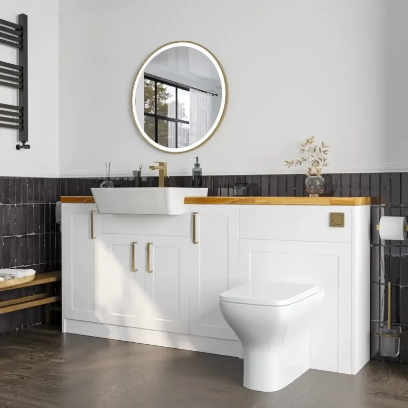 Product Image for Oliver 1800 White Shaker Fitted Furniture Combination Vanity Unit with Ceramic Basin 3