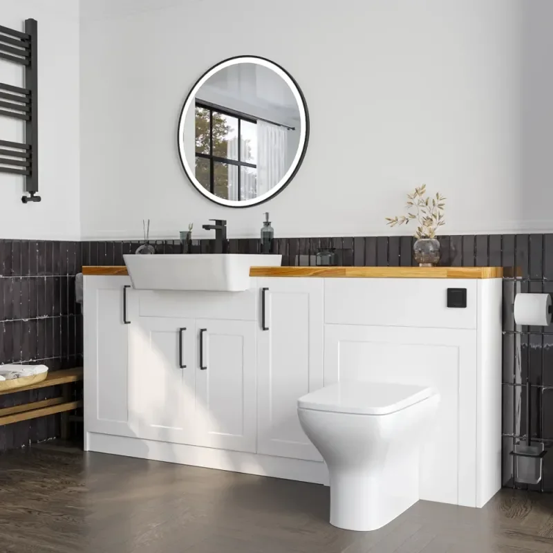 Product Image for Oliver 1800 White Shaker Fitted Furniture Combination Vanity Unit with Ceramic Basin 5