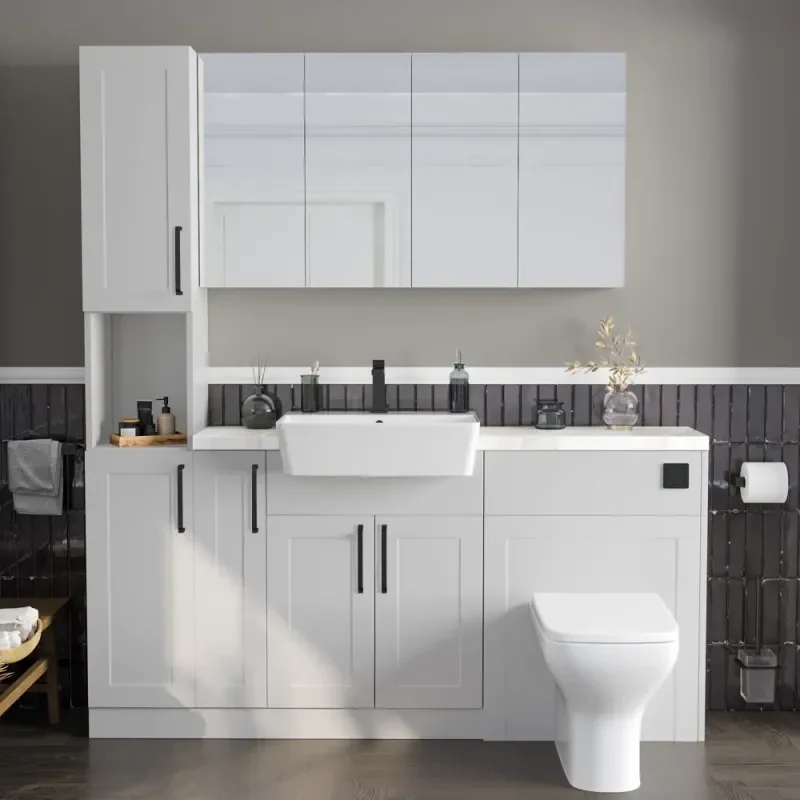 Oliver White 1700 Shaker Fitted Furniture with Tall Boy