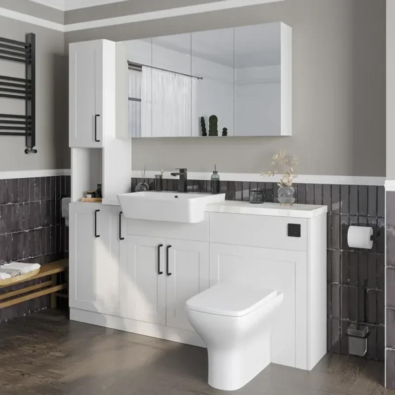 Oliver White 1700 Shaker Fitted Furniture with Tall Boy