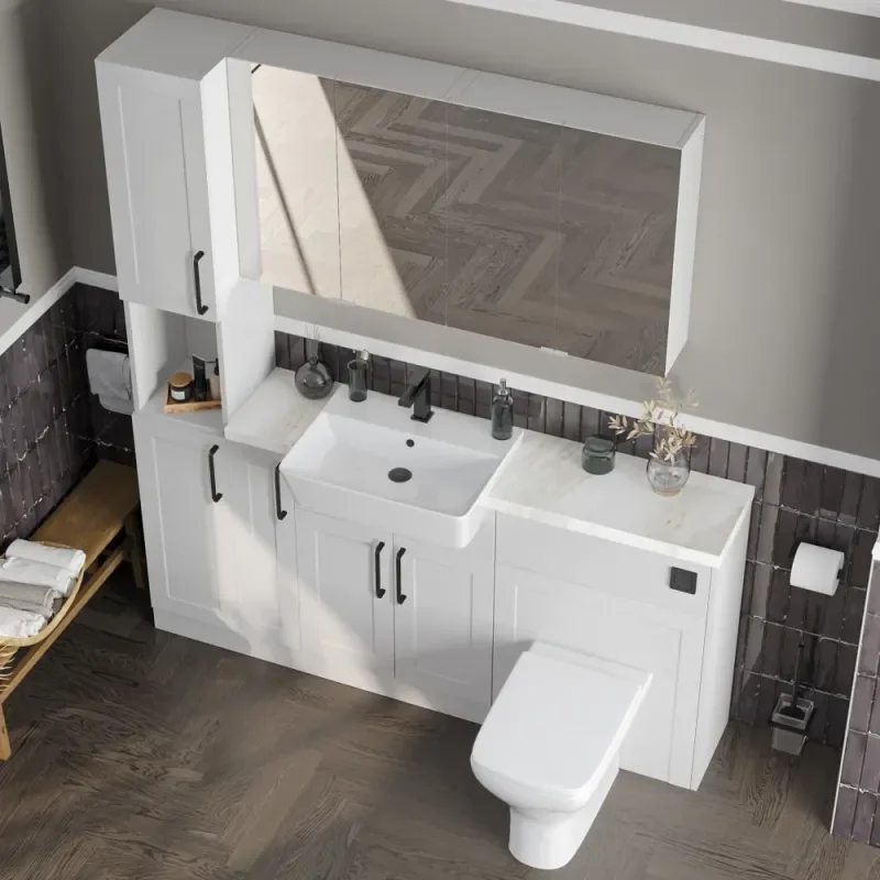 Oliver White 1700 Shaker Fitted Furniture with Tall Boy