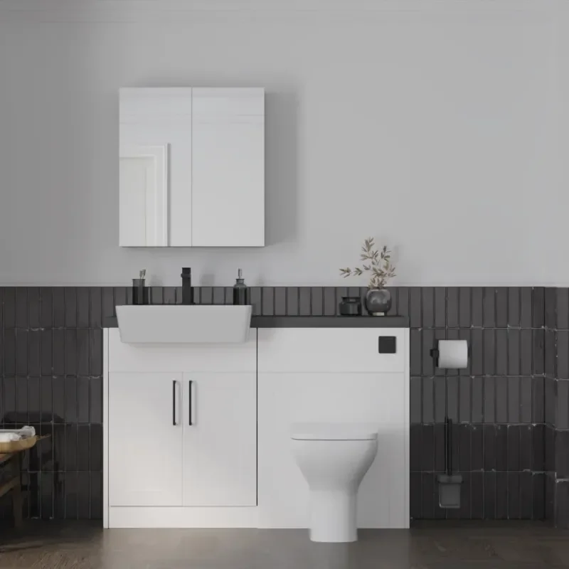 Main product image for the Oliver White 1200 Shaker Fitted Cloakroom Suite 1