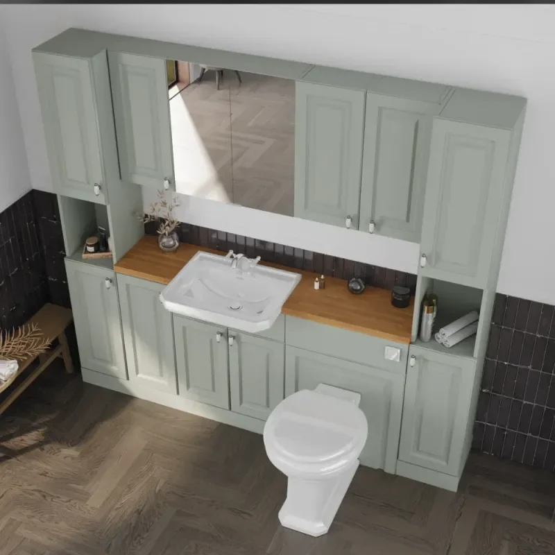 Oliver Sage Green 2100 Shaker Fitted Furniture