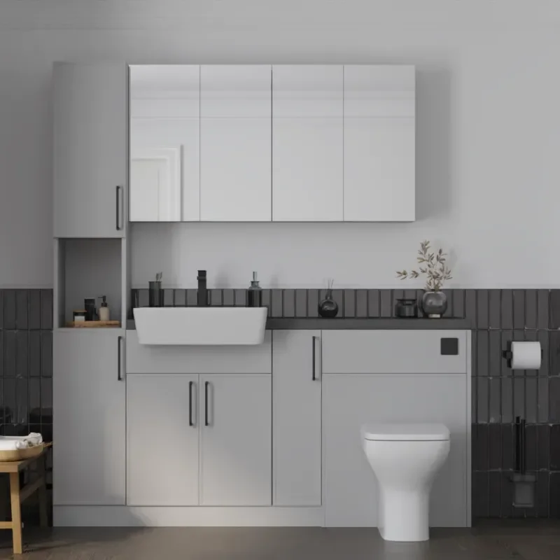Main product image for the Oliver Dust Grey 1700 Slim Shaker Fitted Furniture with Tall Boy 1