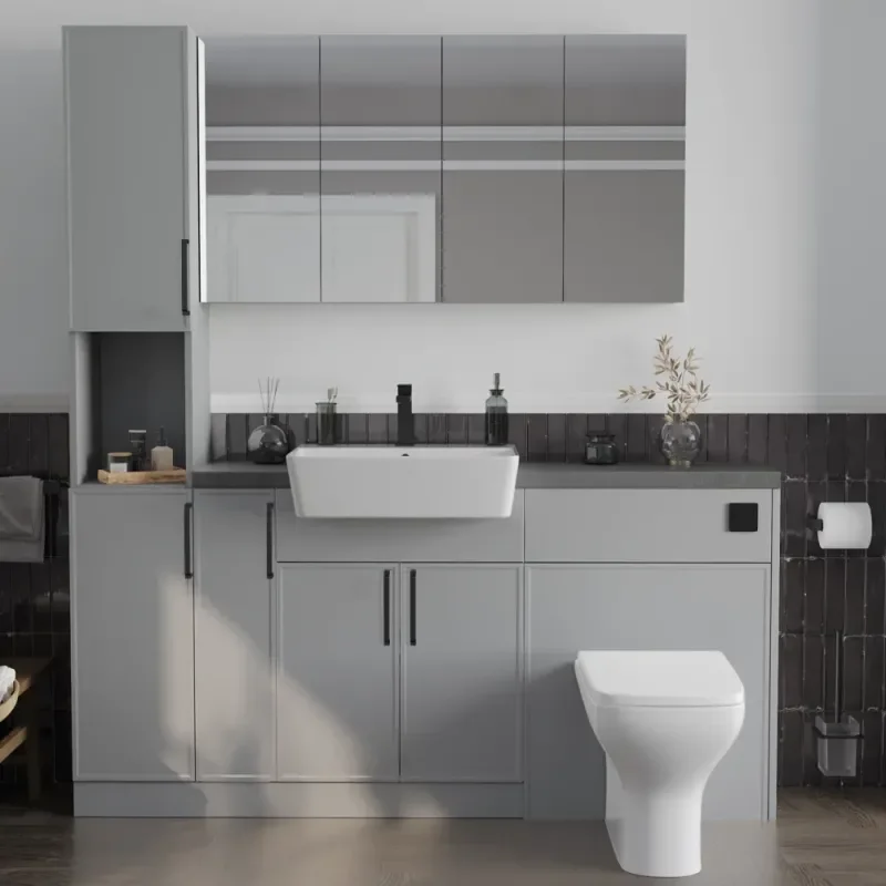 Oliver Dust Grey 1700 Slim Shaker Fitted Furniture with Tall Boy