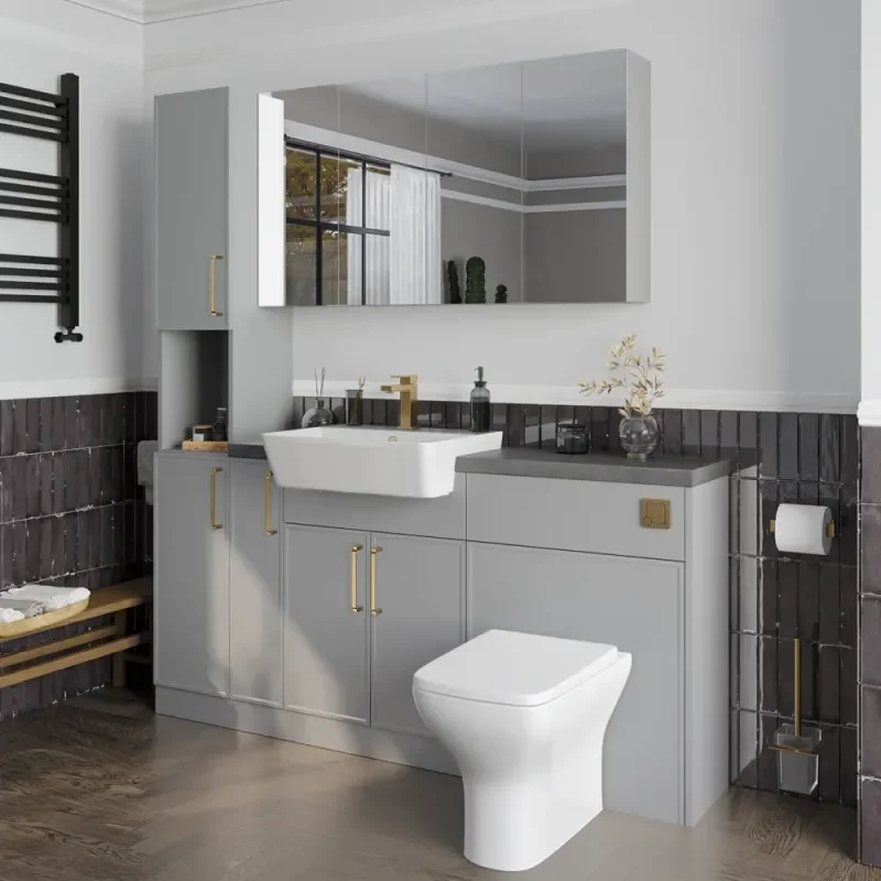 Oliver Dust Grey 1700 Slim Shaker Fitted Furniture with Tall Boy