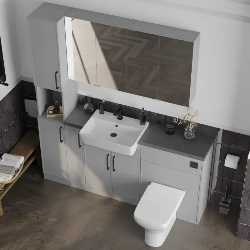 Oliver Dust Grey 1700 Slim Shaker Fitted Furniture with Tall Boy